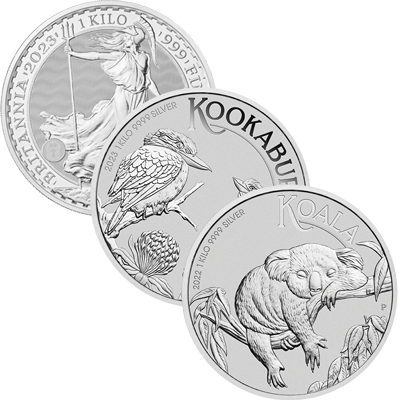 1 kg Silbermünze diverse