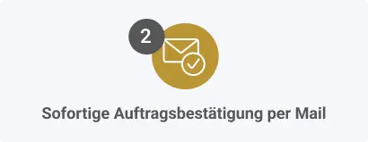 Schritt 2: Sofortige Auftragsbestätigung per Mail Schritt 2: Sofortige Auftragsbestätigung per Mail
