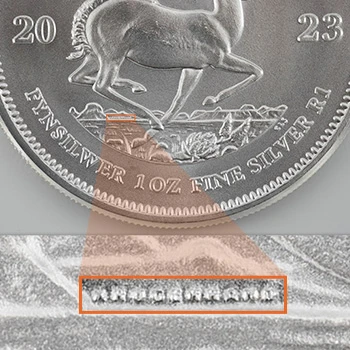 Mikrogravur: Sicherheitsmerkmal der Krügerrand-Silbermünzen
