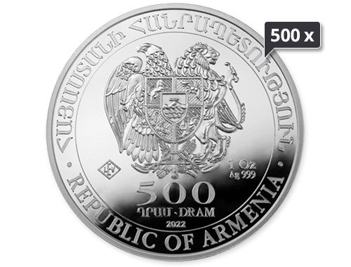 500 x 1 Unze Silber Armenien Arche Noah diverse Jahrgänge