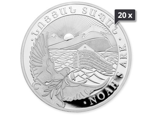 20 x 1 Unze Silber Armenien Arche Noah 2024