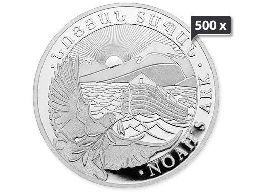 500 x 1/4 Unze Silber Armenien Arche Noah 2023