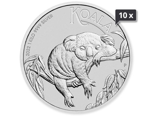 10 x 1 kg Silber Australian Koala 2022