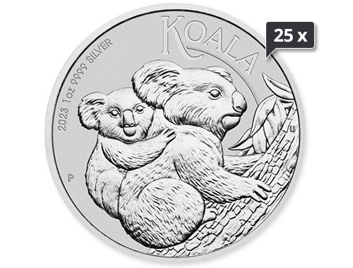 25 x 1 Unze Silber Australian Koala 2023