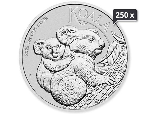 250 x 1 Unze Silber Australian Koala 2023