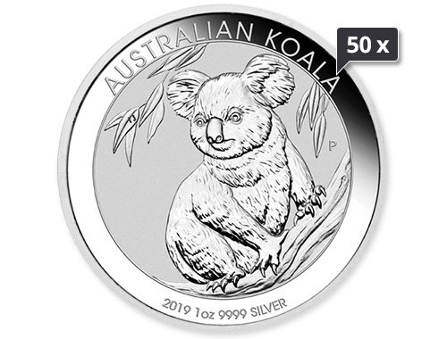 50 x 1 Unze Silber Australian Koala diverse Jahrgänge