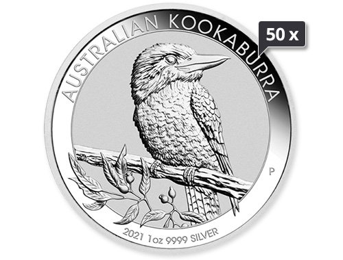 50 x 1 Unze Silber Kookaburra diverse Jahrgänge