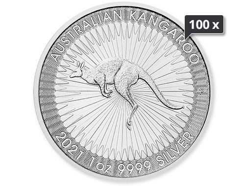 100 x 1 Unze Silber Australien Känguru diverse Jahrgänge