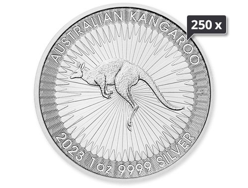250 x 1 Unze Silber Australien Känguru 2023