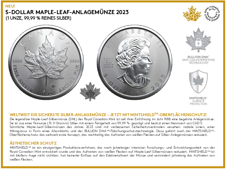 silber maple leaf 2023 broschuere
