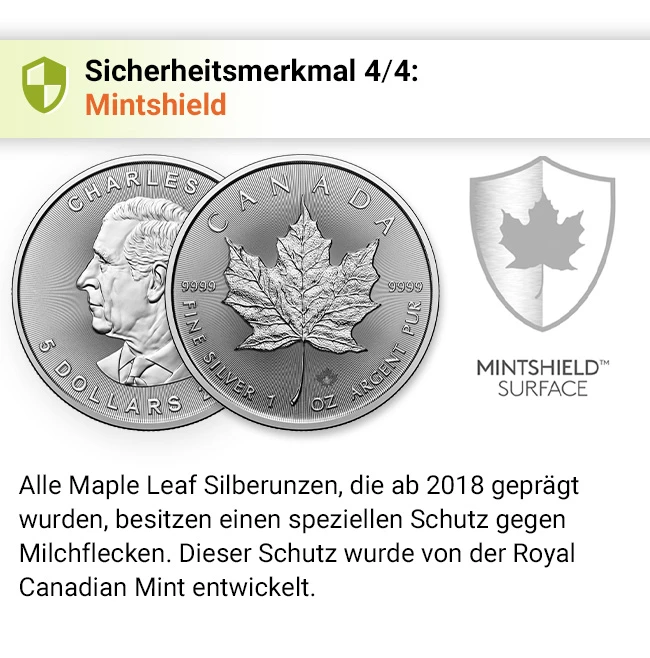 Silber Maple Leaf Sicherheitsmerkmal 4/4