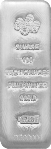 100 Unzen Silberbarren (zollfrei)