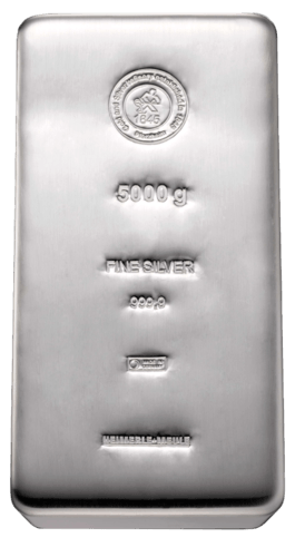 5 kg Silberbarren Heimerle und Meule gegossen (differenzbesteuert) von Hersteller Heimerle & Meule