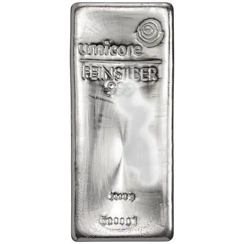 5 kg Silberbarren angelaufen