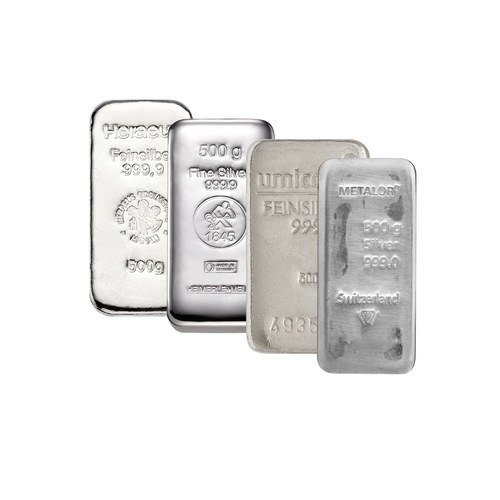 500g Silberbarren diverse Hersteller