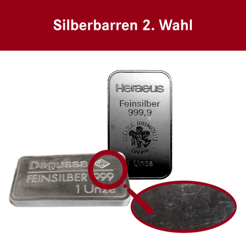 1 Unze Silberbarren (2. Wahl)