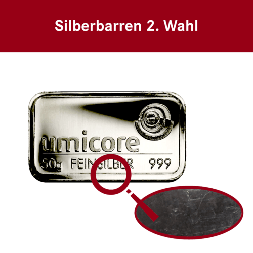 50 g Silberbarren (2. Wahl)