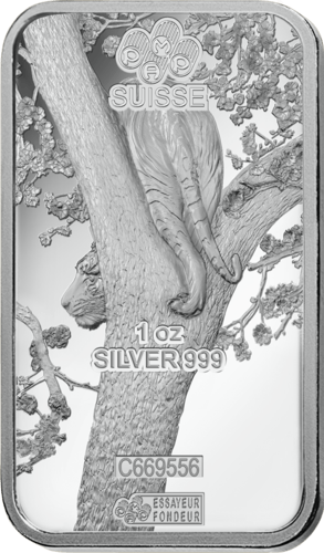 1 oz Silberbarren Pamp Suisse Lunar Tiger 2022 Motiv