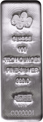 100 Unzen Silberbarren PAMP Suisse