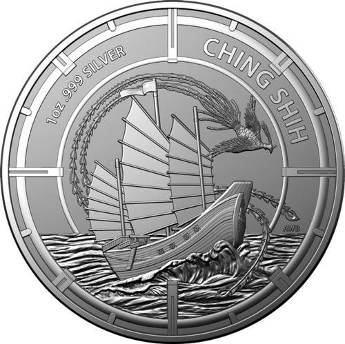 Vorderseite der 1 Unze Silber Pirate Queens Ching Shih 2021 von Hersteller Royal Australian Mint