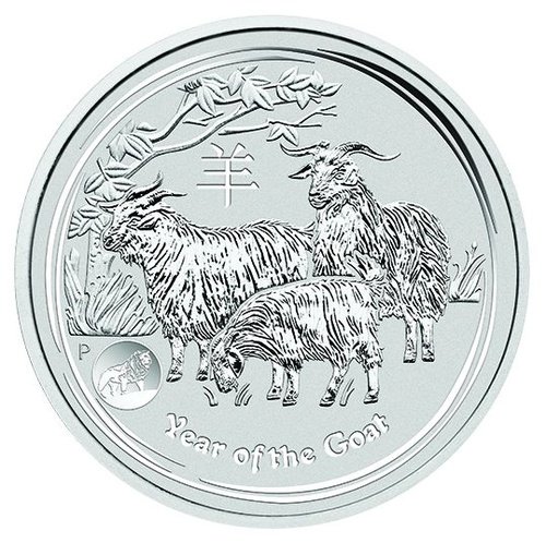 1 Unze Silber Lunar Ziege 2015 Privy Mark von Hersteller Perth Mint