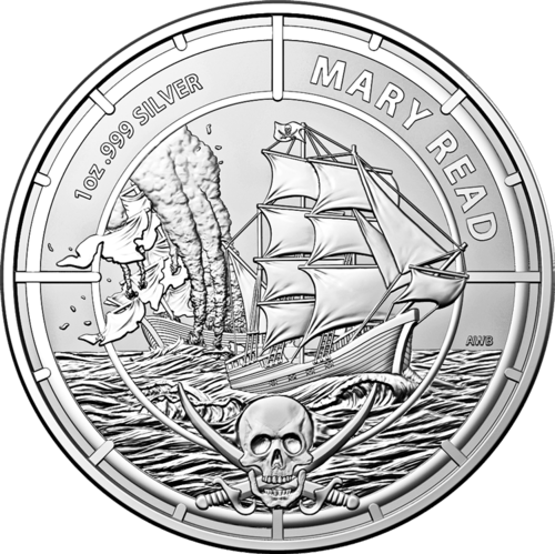 Vorderseite der 1 Unze Silber Pirate Queens Mary Read 2022 von Hersteller Royal Australian Mint
