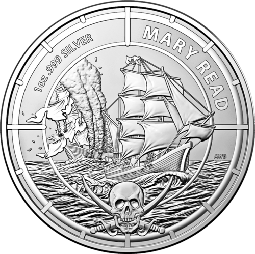 Vorderseite der 1 Unze Silber Pirate Queens Mary Read 2022 von Hersteller Royal Australian Mint