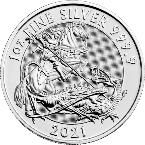 Vorderseite der 1 Unze Silber Valiant 2021 von Hersteller Royal Mint