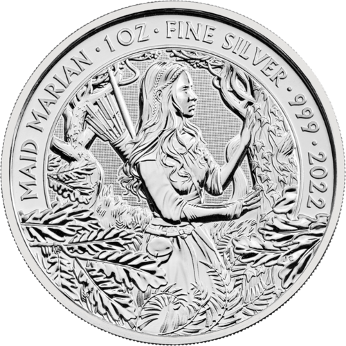 Vorderseite 1 Unze Silber Mythen und Legenden Maid Marian 2022 von Hersteller Royal Mint