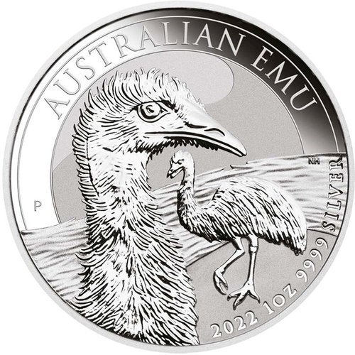 Vorderseite der 1 Unze Silber Australien Emu 2022 von Hersteller Perth Mint