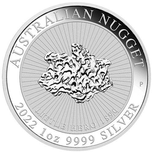 Vorderseite der 1 Unze Silber Australien Nugget Little Hero 2022 von Hersteller Perth Mint