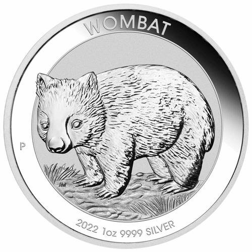Vorderseite der 1 Unze Silber Australien Wombat 2022 von Hersteller Perth Mint