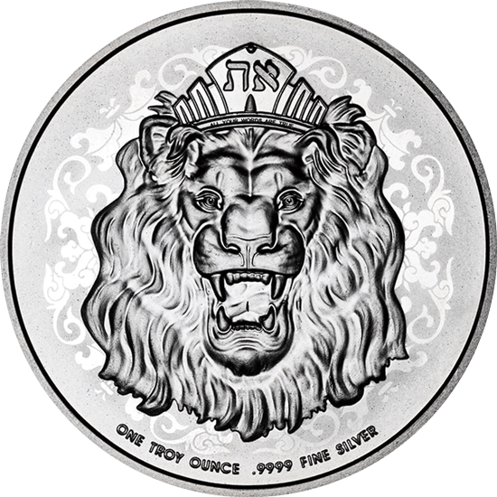 Vorderseite der 1 Unze Silber Brüllender Löwe von Judah 2022 von Hersteller Sunshine Minting