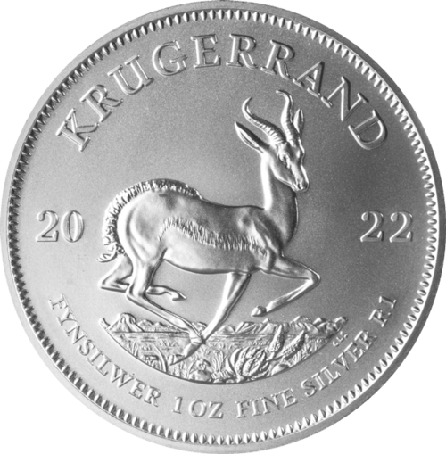 Vorderseite der 1 Unze Silber Krügerrand 2022 von Hersteller South African Mint