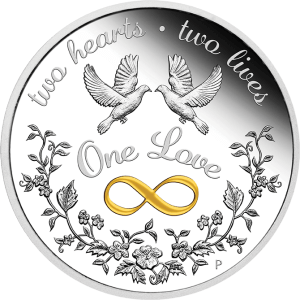 Vorderseite der 1 Unze Silber One Love 2022 - Polierte Platte von Hersteller Perth Mint
