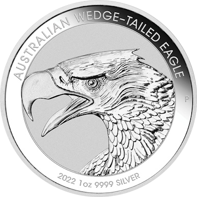 Vorderseite 1 Unze Silber Wedge-tailed Eagle 2022 von Hersteller Perth Mint