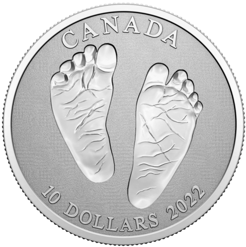 Vorderseite der 10  Dollar Silber Baby-Willkommen auf der Welt 2022 - Polierte Platte von Hersteller Royal Canadian Mint