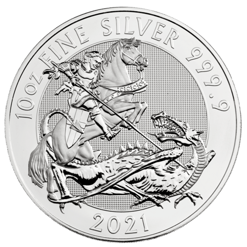 Vorderseite der 10 Unzen Silber Valiant 2021 von Hersteller Royal Mint Großbritannien