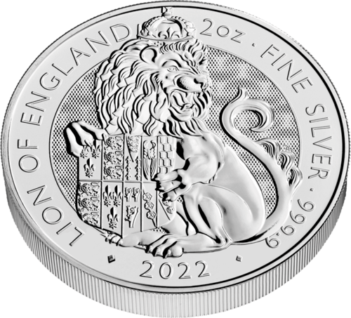 Vorderseite 2 Unzen Silber The Royal Tudor Beasts - Lion of England 2022 von Hersteller Royal Mint