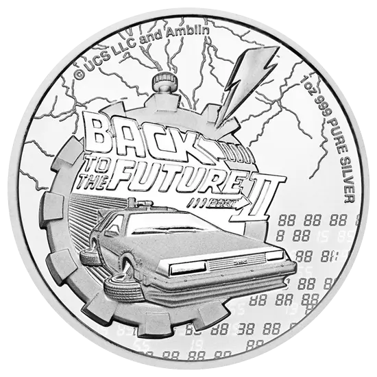 Vorderseite der 1 Unze Silber Zurück in die Zukunft II 2021 von  Hersteller New Zealand Mint