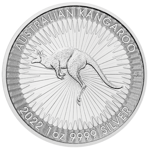 Vorderseite 1 Unze Silber Känguru 2022 von Hersteller Perth Mint