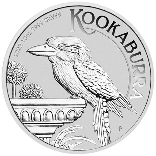 Vorderseite der 10 Unzen Silber Kookaburra 2022 von Hersteller Perth Mint