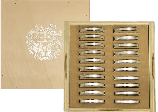 5 Unzen Silber Armenien Arche Noah 2022 in Holzbox von Hersteller LEV Leipziger Edelmetallverarbeitung GmbH