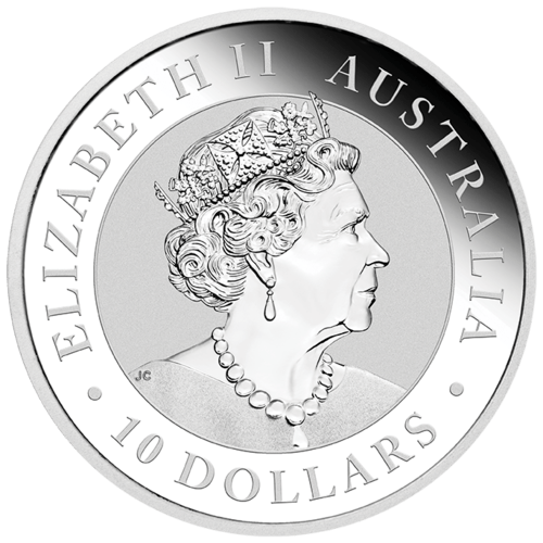 Rückseite der 10 Unzen Silber Kookaburra 2022 von Hersteller Perth Mint