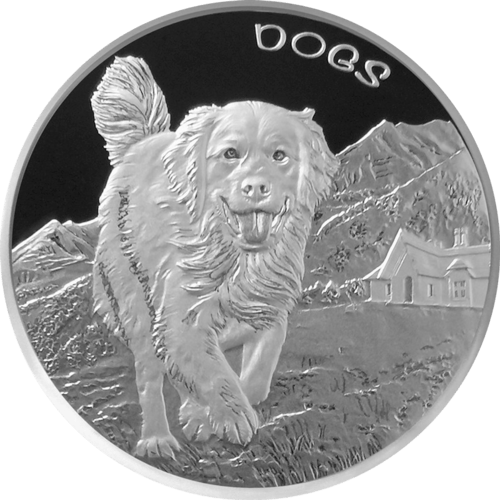 Vorderseite der 1 Unze Silber Fiji Dogs 2022 von Hersteller New Zealand Mint