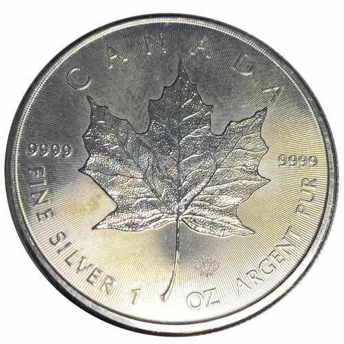 1 Unze Silber Maple Leaf 2021 angelaufen
