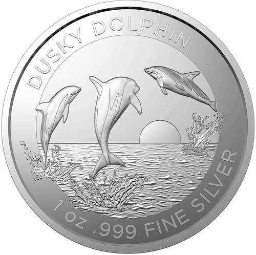 Vorderseite der 1 Unze Silber australien dusky Dolphin 2022 von Hersteller Royal Australian Mint