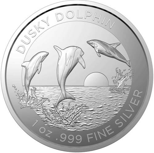 Vorderseite der 1 Unze Silber australien dusky Dolphin 2022 von Hersteller Royal Australian Mint