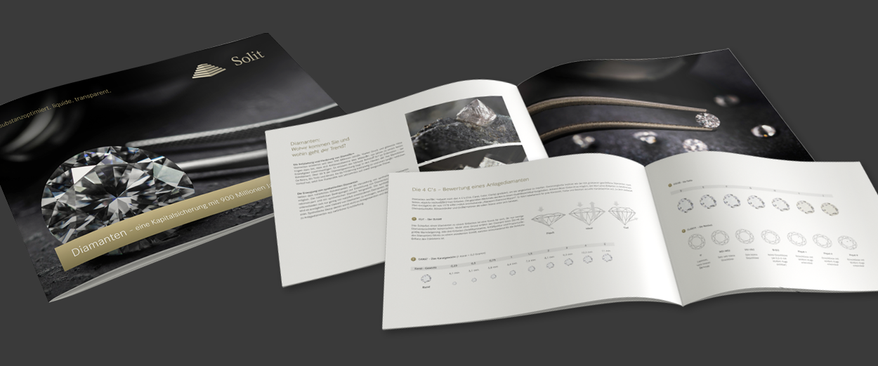 Graphic diamond brochure