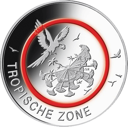 Vorderseite der 5 Euro-Sammlermünze 2017 Tropische Zone von Münze Deutschland